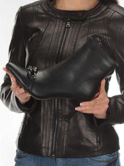 01-PCM343-1 BLACK Ботинки демисезонные женские (натуральная кожа, байка) - Фабричный китай фото 2