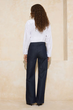 Koyu Mavi Tasl? Yuksek Bel Wide Leg Jeans TWOSS26JE00072 - Trendyolmilla фото 5