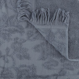 Полотенце махровое "Королевский шик" 90х180см, хлопок 100%, с бахромой, стальной синий (Китай)