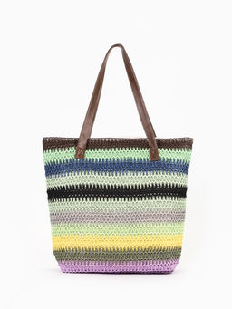 Сумка пляжная на молнии, на подкладке, зелёная/синяя/чёрная