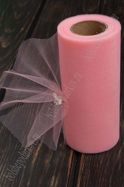 Фатин в шпульках 15 см*25 ярд (SF-603) розовый персик №17