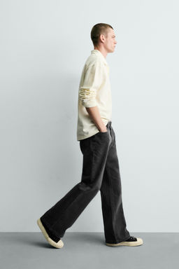 PANTAL?N FLARE FIT ESTRUCTURA ALGOD?N / Gris oscuro - Zara фото 7