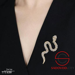 Женская брошь змея с камнями