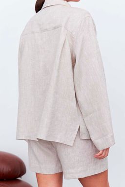 Рубашка короткая S021_LBGE/Светло-бежевый