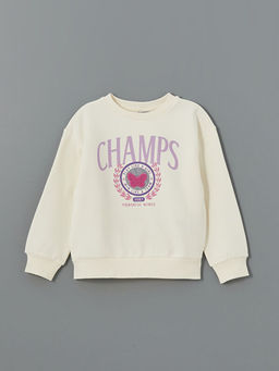 Bisiklet Yaka K?z ?ocuk Kal?n Sweatshirt