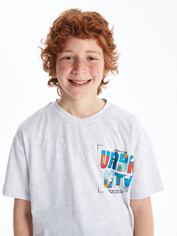 Bisiklet Yaka Bask?l? K?sa Kollu Erkek ?ocuk Ti??rt - Waikiki фото 2