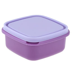 Контейнер пластмассовый "Любимый город" 0,5л, 11,8х11,8х5,3см, полипропилен, квадратный, фиолетовый/сиреневый (Россия)