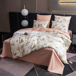 Комплект постельного белья Люкс Сатин 100% хлопок A353 Евро 4 Наволочки