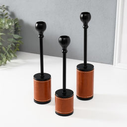 Металлический подсвечник на 1 свечу «Надёжность», d=2.2 см, набор 3 шт., h=27 см, 24.5 см, 23 см