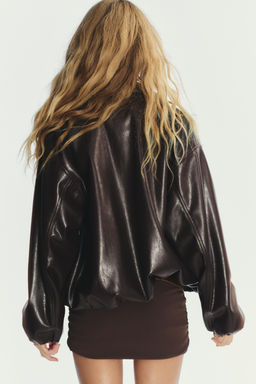 FAUX LEATHER BOMBER JACKET - Zara фото 6