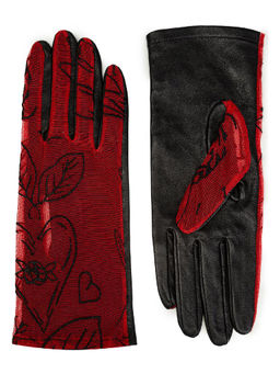 Перчатки женские б/п IS1012 red/black - Eleganzza фото 2