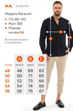 Мужская льняная рубашка с воротником-стойкой Happy Fox  фото 3