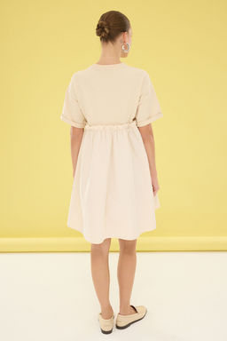 Tas Genis Kesim Orme Mixli Mini Dokuma Elbise TWOSS25EL00034