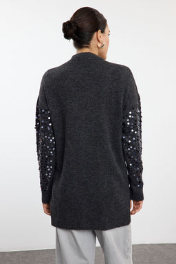 TRENDYOLMILLA Antrasit Yunlu Payet Islemeli Triko H?rka TWOAW25HI00154  фото 5