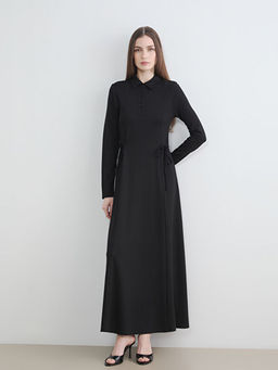 G?mlek Yaka Belden Oturtmal? Elbise