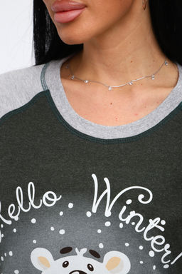 Лонгслив женский из футера Гамми хаки