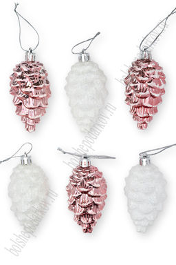 Новогодние украшения 8,5 см Шишки (6 шт) SF-7805, №2