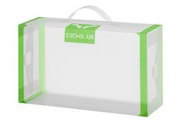 Набор 4 коробок для хранения женской обуви 30*18*10 см Салатовая кайма складные, с ручкой - Elan gallery фото 6