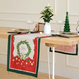 Дорожка на стол Этель Рождественский венок 40х147 +/- 5 см, 100% хл, саржа 190 гр/м2  фото 3
