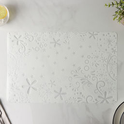 Цена за 12 шт. Салфетка сервировочная на стол «Цветочные узоры» , 42×28 см, цвет белый