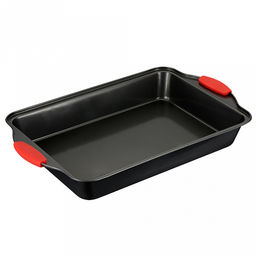 Противень из углеродистой стали с антипригарным покрытием Easy 36х23,2х5см, s0,4мм, прямоугольный, глубокий, съемные силиконовые ручки, Regent (Китай)