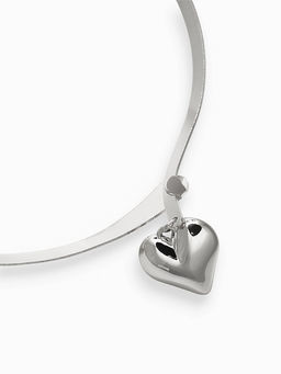 Набор 2 предмета: серьги, чокер «Обруч» сердце, цвет серебро