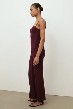 VESTIDO CORSETERO DRAPEADO / Burgundy - Zara фото 4