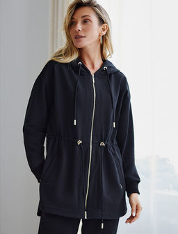 VILATTE / Парка с золотистой фурнитурой из эластичного футера двухнитки