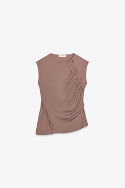LACE POLYAMIDE TOP - Zara фото 4