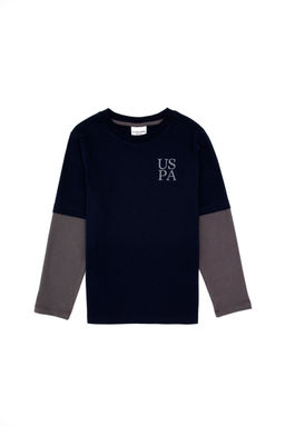 Erkek _ocuk Lacivert Bisiklet Yaka Basic Sweatshirt Sepette S_rpriz _ndirim