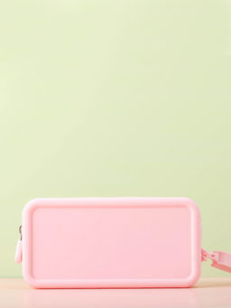 Kristaller Косметичка женская силиконовая, прямоугольная, розовый