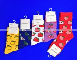 Цена за 10 пар. AMIGOBS ЦВЕТНЫЕ НОСКИ женские, подростковые Фрукты арт. 9302 (9345) фактически 36-39  фото 3