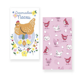 Набор кух. полотенец Доляна Счастливой пасхи 2 шт, 28х46 см, рогожка, 100% хл, 160г/м2  фото 10