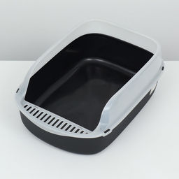 Туалет с бортом, 50×35×18 см, пластик, чёрный