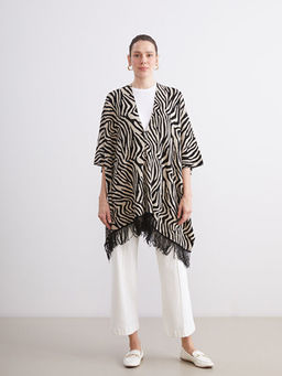 Leopar Desenli Oversize Kad?n Triko Pan?o