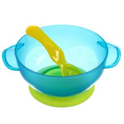 Набор для кормления: миска на присоске с крышкой, ложка, цвет бирюзовый - Крошка я фото 3