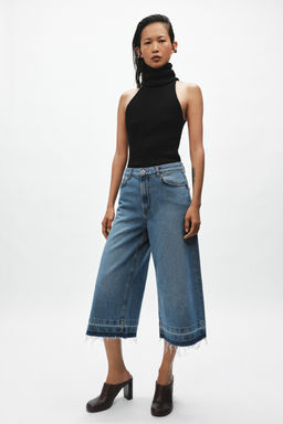 BERMUDA DENIM WIDE LEG ZW COLLECTION / Azul