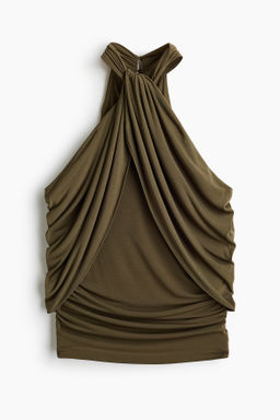 Top drapeado con hombros cut-out