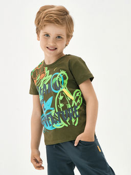 Футболка для мальчика цвета хаки - Kogankids фото 2