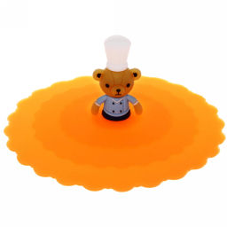 Цена за 4 шт. Крышка силиконовая для кружки 10см "Медвежонок"