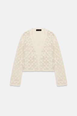 CHAQUETA PUNTO POINTELLE FLORES / Beige claro - Zara фото 6