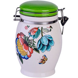 30791 Банка для сыпучих продуктов 930мл Летний букет доломит LR (х24)