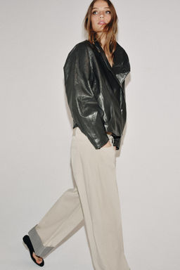 CHAQUETA EFECTO PIEL ZW COLLECTION / Gris - Zara фото 5