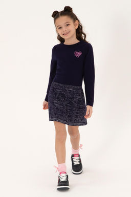 K_z _ocuk Lacivert Triko Elbise
