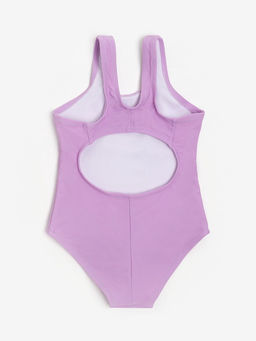 Купальник для девочки слитный MINAKU: Swim Collection, сиреневый, рост 134-140 см
