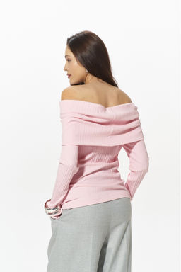Лонгслив с открытыми плечами Pink - Erist store фото 3