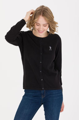 U. S. Polo Assn Женский черный базовый трикотажный кардиган - U.s. polo assn фото 3