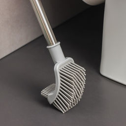 Ёршик для унитаза Доляна, силиконовый, 10558 см, серый фото 2