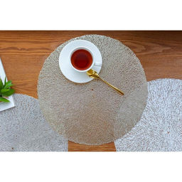 Салфетки сервировочные на стол Доляна «Соломка», d=38 см, 4 шт., золотые