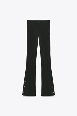 FLARE LEGGINGS WITH BUTTON HEMS - Zara фото 6